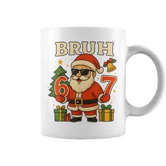 Bruh 67 Six Seven 6 7 Meme Christmas Santa Pajamas Coffee Mug - Thegiftio UK