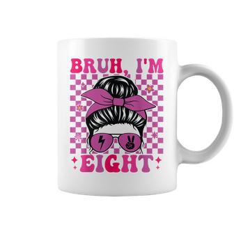 Bruh I'm Eight 8 8Th Birthday Girls Groovy 8 Years Old Coffee Mug - Thegiftio