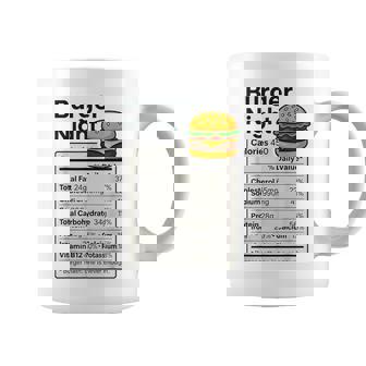 Burger Lover Night Nutrition Facts Costume For Food Coffee Mug - Seseable