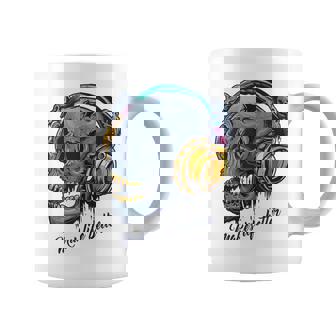 Calavera De Música Con Auriculares De Arte Impresionante Techno In Mangas Taza de café - Regaloses