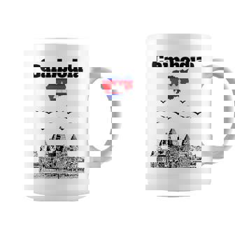 Cambodia Trip Souvenir Architecture Lover Cambodian Flag Coffee Mug | Mazezy