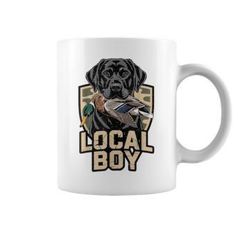 Camo Duck Hunting Local Boy Black Lab Dog Hunting Coffee Mug - Monsterry
