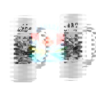 Canada Vintage Watercolor Flag Scenic Culture Travel Coffee Mug | Mazezy