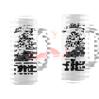 Can’t Catch Me I’m Three 3rd Birthday Red Racing Car Boys Coffee Mug | Mazezy