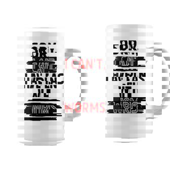 I Can’t Worms Joke Sarcastic Humor Animal Lover Coffee Mug | Mazezy