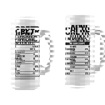 Carpenter Nutrition Fact Handyman Woodworking Coffee Mug | Mazezy