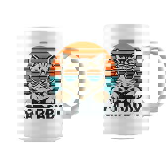 Cat Daddy Sunglasses Sunset Retro Fur Dad Papa Kitten Men Coffee Mug | Mazezy