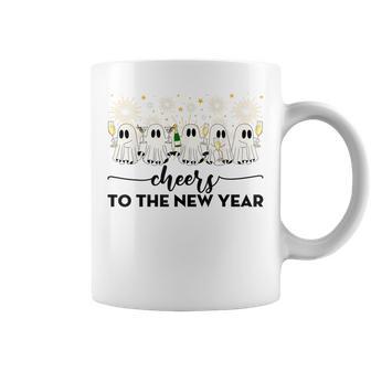 Cheers To The New Year Ghosts Drinking Champagne Nye 2026 Coffee Mug - Thegiftio UK