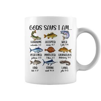 Christian Fishing God Say I Am Youth Boy Jesus Fishing Faith Coffee Mug - Thegiftio