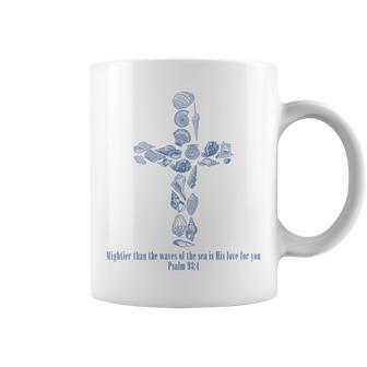 Christian Seashell Style Beach Vacation Faith Cross Women Coffee Mug - Thegiftio