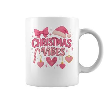 Christmas Vibes Candy Cane Holiday Girls Coffee Mug - Thegiftio UK