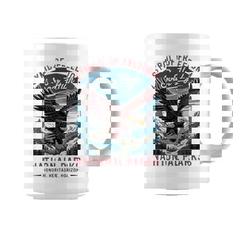 Classic Patriotic American USA Eagle Retro National Parks Coffee Mug | Mazezy