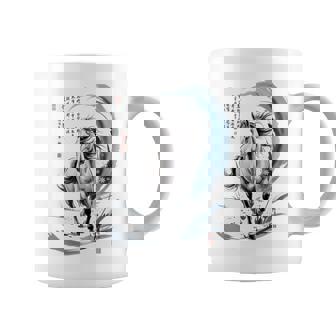 CNY 2026 Year Of Horse Watercolor Art Lunar Lady Zodiac Pony Graphic Print Coffee Mug - Monsterry