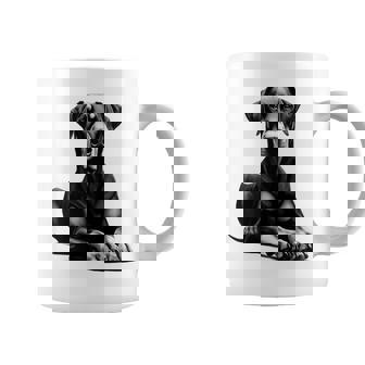 Cool Doberman With Floppy Ears Lying Pose On Chest Coffee Mug - Thegiftio