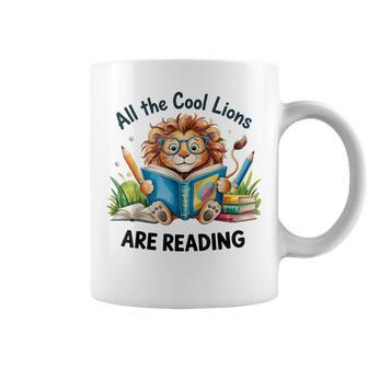 All The Cool Lions Are Reading Lion Teacher Coffee Mug - Thegiftio