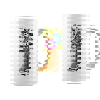 Cowboy Boot Flowers Premium Coffee Mug | Mazezy