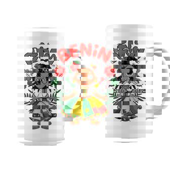 Cute Benin Girl In Traditional Dress And Flowers For Kids Coffee Mug | Mazezy