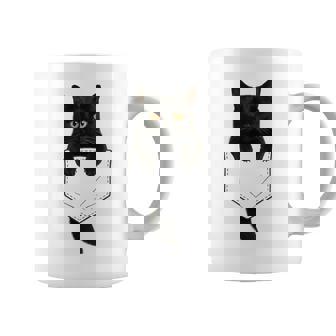 Cute Black Cat Pocket Cat Mom Cat Dad Cat Lover Coffee Mug | Seseable FR