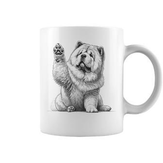 Cute Chow Chow Dog Raising Paw Coffee Mug - Thegiftio UK