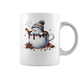 Cute Christmas Hot Chocolate Snowman Coffee Mug - Monsterry