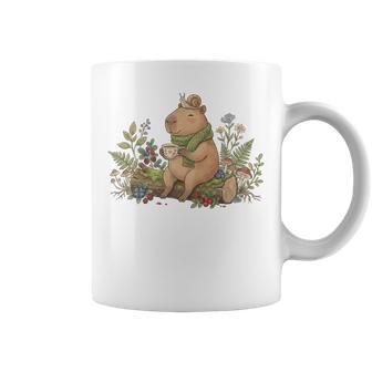 Cute Cottagecore Capybara Tea And Snail Forest Mushroom Coffee Mug | Mazezy