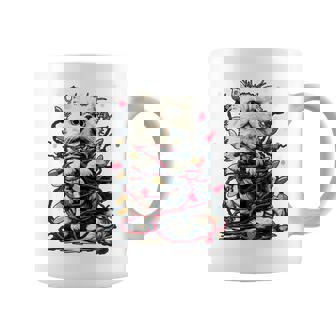 Cute Persian Cat With Christmas Lights Snowy Kitten Winter Coffee Mug | Seseable CA