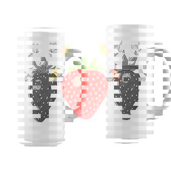 Cute Strawberry Butterflies Strawberry Fruit Graphic Coffee Mug | Mazezy