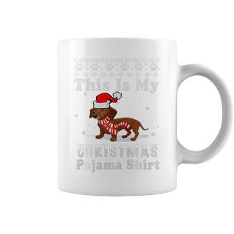 Dachshund Dog Xmas Sweater This Is My Christmas Pajama Tri-Blend Coffee Mug - Thegiftio
