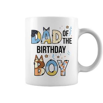 Dad Of The Birthday Boy Party Blue Dog Lover Matching Coffee Mug - Thegiftio
