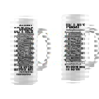 Deck The Halls With Guns & Ammo On Back Coffee Mug | Mazezy