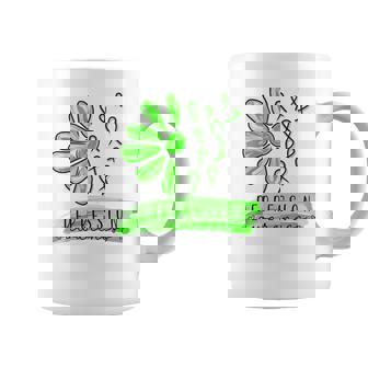 Depression Awareness Support Green Flower Petal Ribbons Coffee Mug | Mazezy