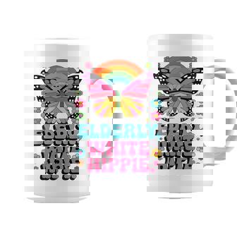 Elderly Hippie Retro Vibe Butterfly Vintage 70s Groovy Coffee Mug | Mazezy