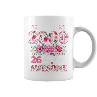 En La Parte Trasera Floral Marzo 2000 26 Años 26 Años Taza de café - Regaloses