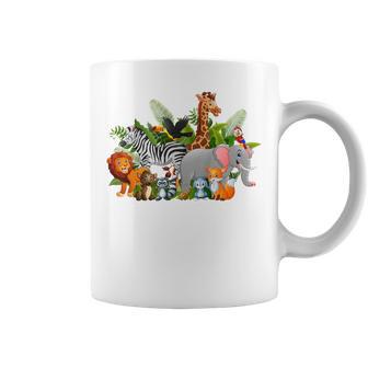 Enfant Enfants Animaux Zoo Girafe Zèbre Lion Éléphant Hippopotame Tasse - Cadeauxyz