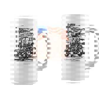 Farm Tractor Proud Farmer Patriotic American Flag Tractor Coffee Mug | Seseable FR