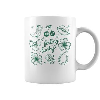 Feeling Lucky Irish Shamrocks Patrick's Day Women Coffee Mug - Thegiftio