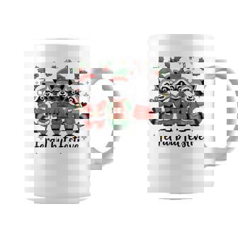 Feral But Festive Christmas Cute Raccoon Elf Santa Hat Coffee Mug - Thegiftio