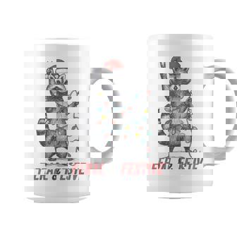 Feral And Festive Raccoon Feral Christmas Santa Raccoon Coffee Mug | Seseable CA