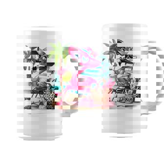 Flamingo At Beach Cute Flamingo Tropical Birds Girl Coffee Mug - Thegiftio