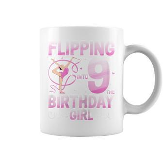 Flipping Into 9 The Birthday Girl Gymnast 9Th Birthday Coffee Mug - Thegiftio UK