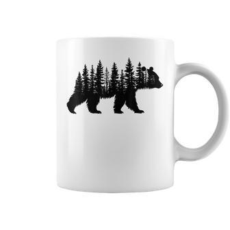 Forest Trees Wildlife Animal Retro Outdoor Nature Bear Lover Coffee Mug | Mazezy