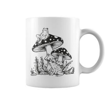 Frog Mushroom Forest Vintage Nature Aesthetic Cottagecore Coffee Mug | Mazezy