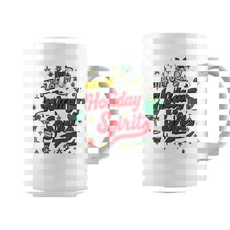 Full Of Holiday Spirit Retro Christmas Drinks Wine Coffee Mug - Monsterry