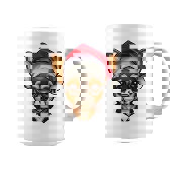 Santa Hat Xmas Pajamas Chihuahua Dog Christmas Coffee Mug | Mazezy