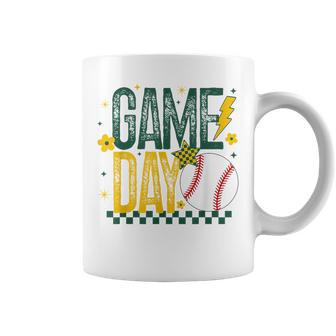 Game Day Baseball Ball Mom School Pride Green & Gold Coffee Mug - Thegiftio UK