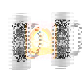 Gay The Pray Away Cute Queer Rabbits Rainbow Retro Coffee Mug | Mazezy