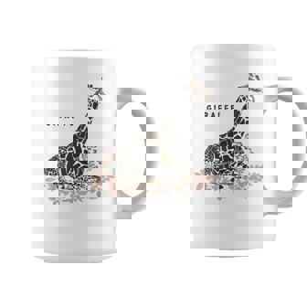 Giraffe キリン イラスト おしゃれ かっこいい キリンの絵 リアル 熱帯の花 野生生物 キリン好き コーヒーマグ - Kawaiitshirt