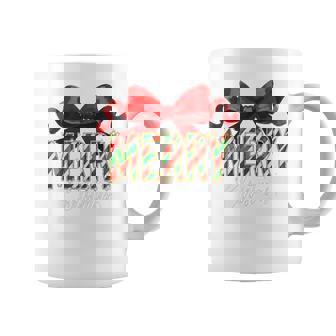 Girl Merry Christmas Coquette Bow Xmas Matching Pajama Coffee Mug - Seseable