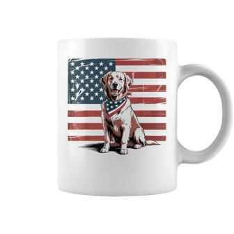 Golden Retriever 4Th Of July Usa American Flag Patriotic Coffee Mug - Thegiftio UK