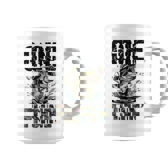 Gone Fishing Camo Bass Fish Old School Fishing Humor Coffee Mug | Mazezy